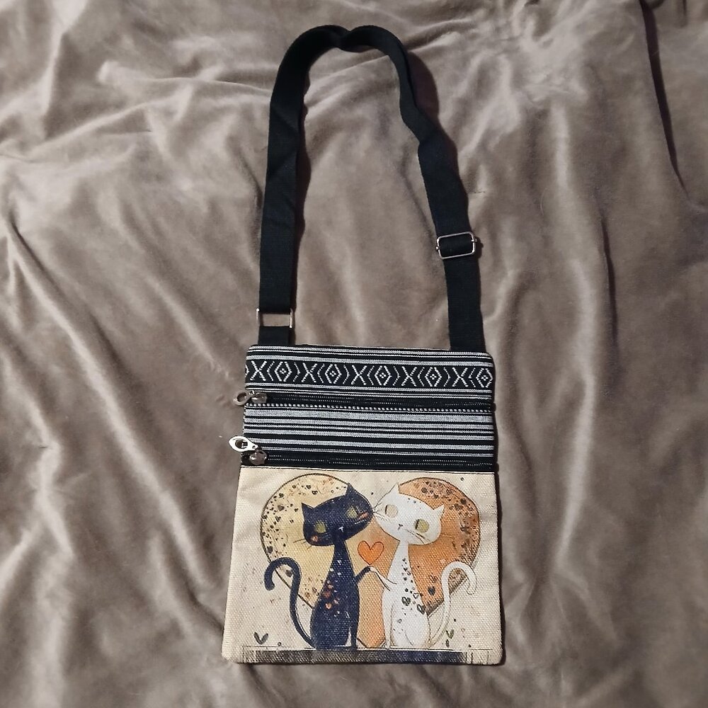 Women's   Cross body  Cat Print Heart Graphic Bag